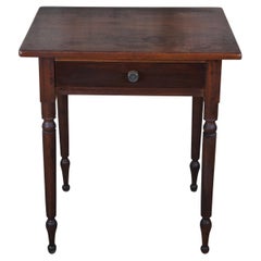 Antique 19th Century Early American Primitive Walnut Side End Accent Table Desk