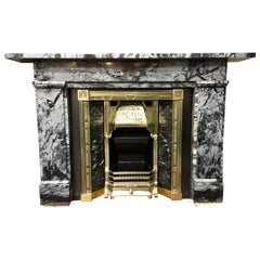 Antique 19th Century Early Victorian Grey Marble Fireplace Surround