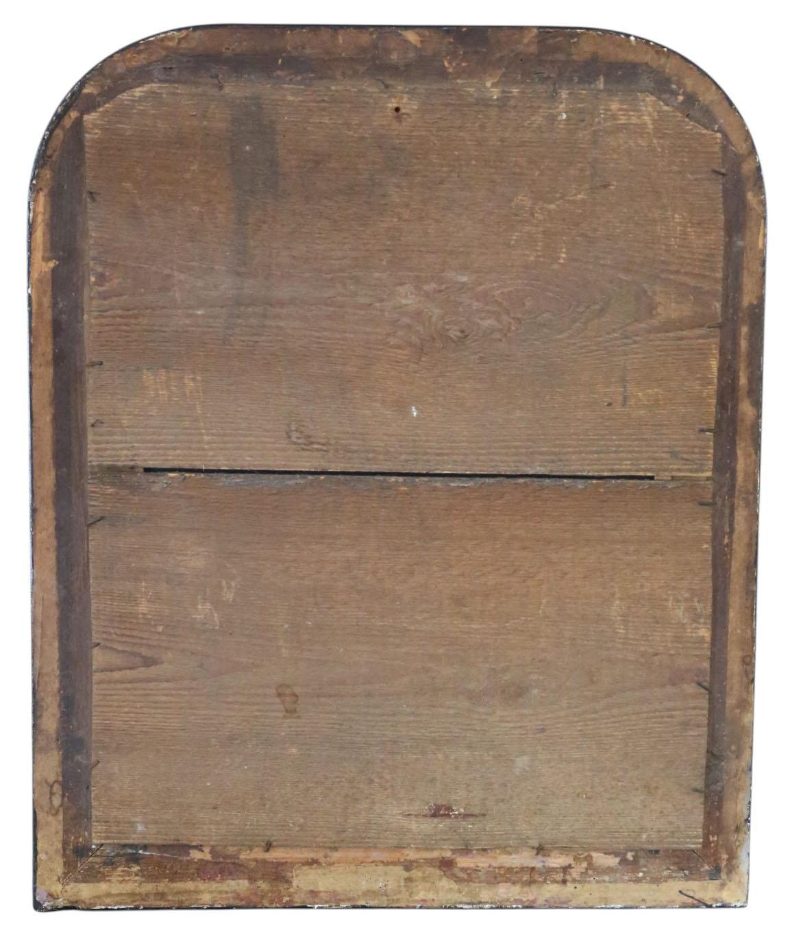 Antike 19. Jahrhundert Ebonisiert Vergoldet Overmantel Wandspiegel Vintage Schwarz Gold im Angebot 7