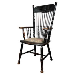 Antique 19th Century Ebonised Windsor Armchair In Oak ( REF AF-3467 )