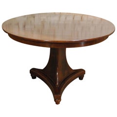 Antique 19th Century Empire Dutch Mahogany Round Dining Table