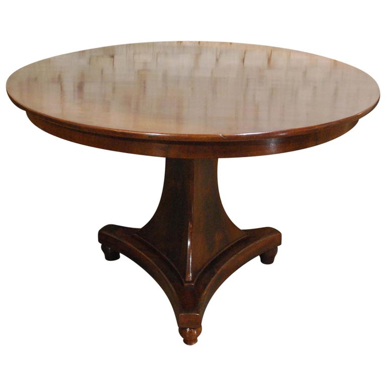 Antique 19th Century Empire Dutch, Antique Round Mahogany Dining Table