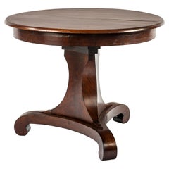 Antique 19th Century Empire Dutch Mahogany Round Dining Table