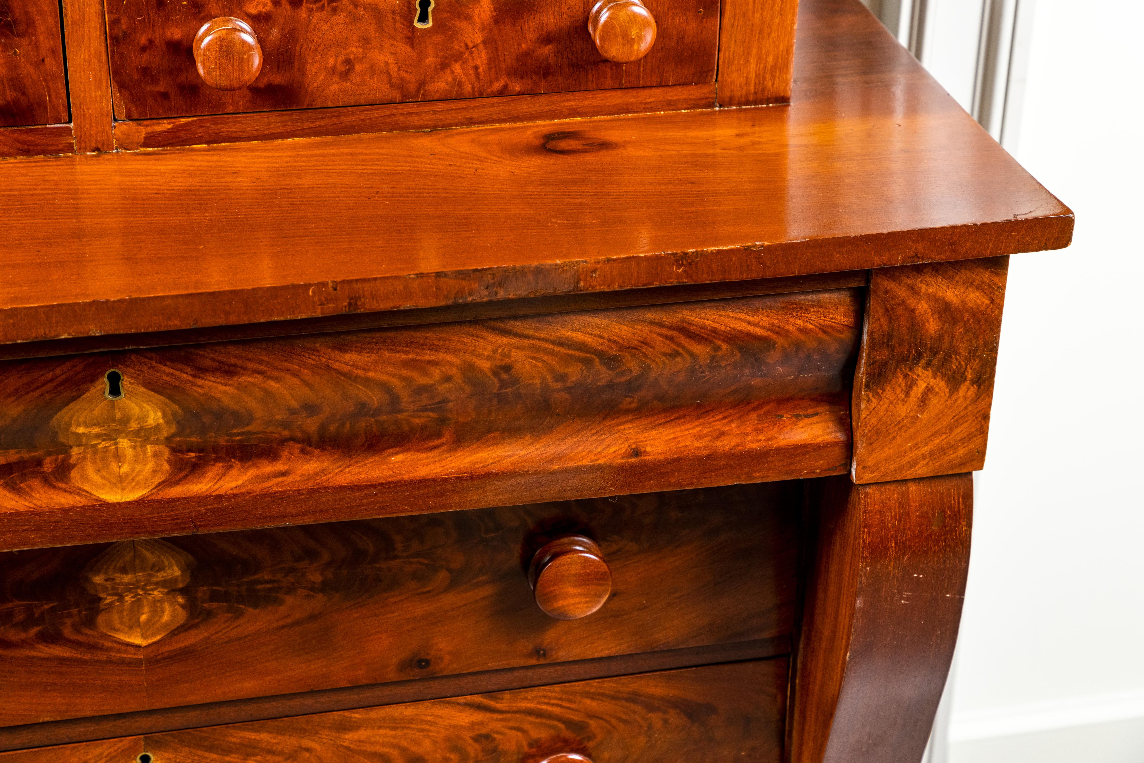 Antique 19th Century Empire Mahogany 6-Drawer Chest 1