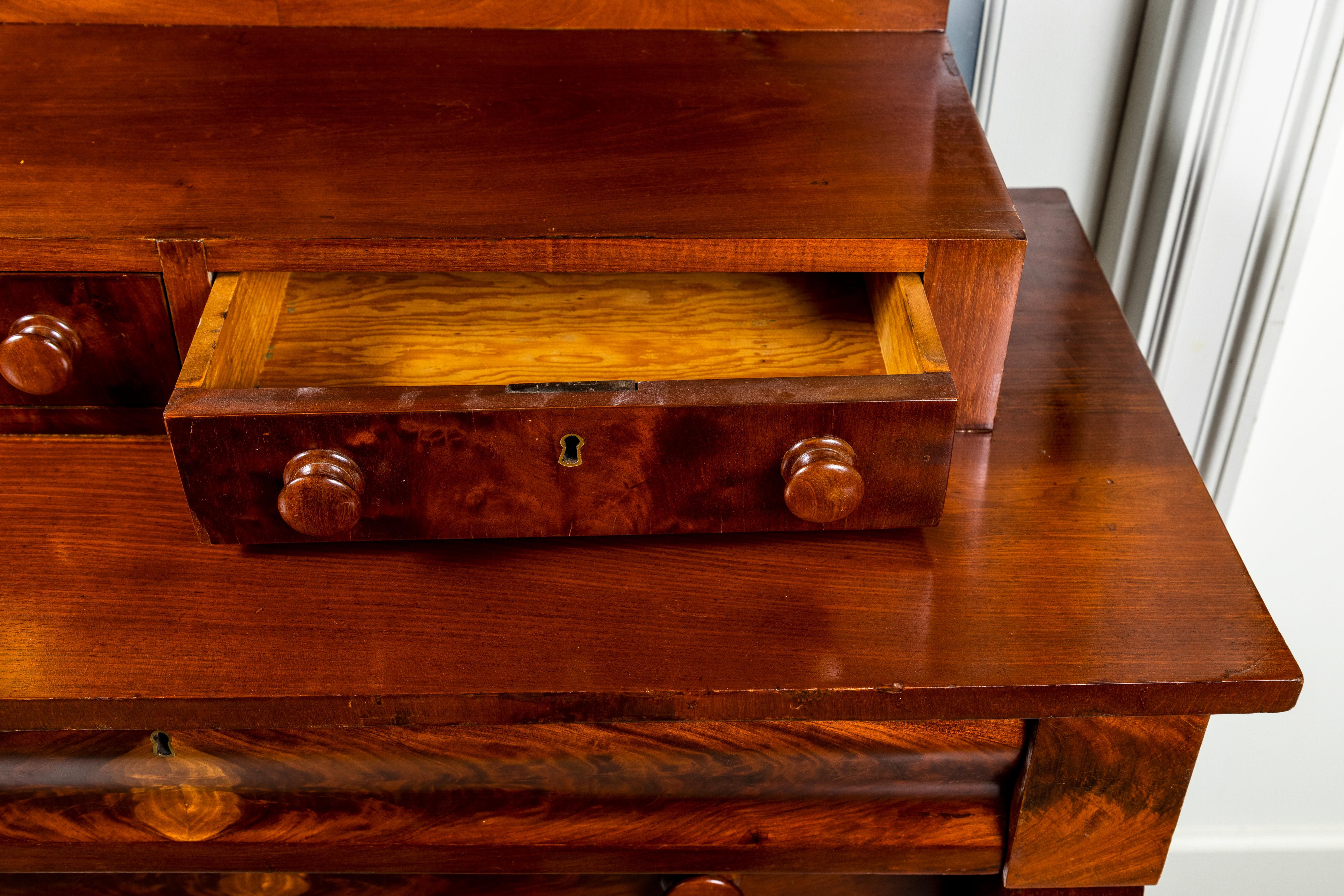 Antique 19th Century Empire Mahogany 6-Drawer Chest 3