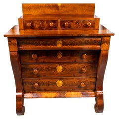 Antique 19th Century Empire Mahogany 6-Drawer Chest