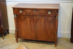 Antique 19th Century Empire Style Walnut Cabinet Two Door, One Drawer Circa 1830
