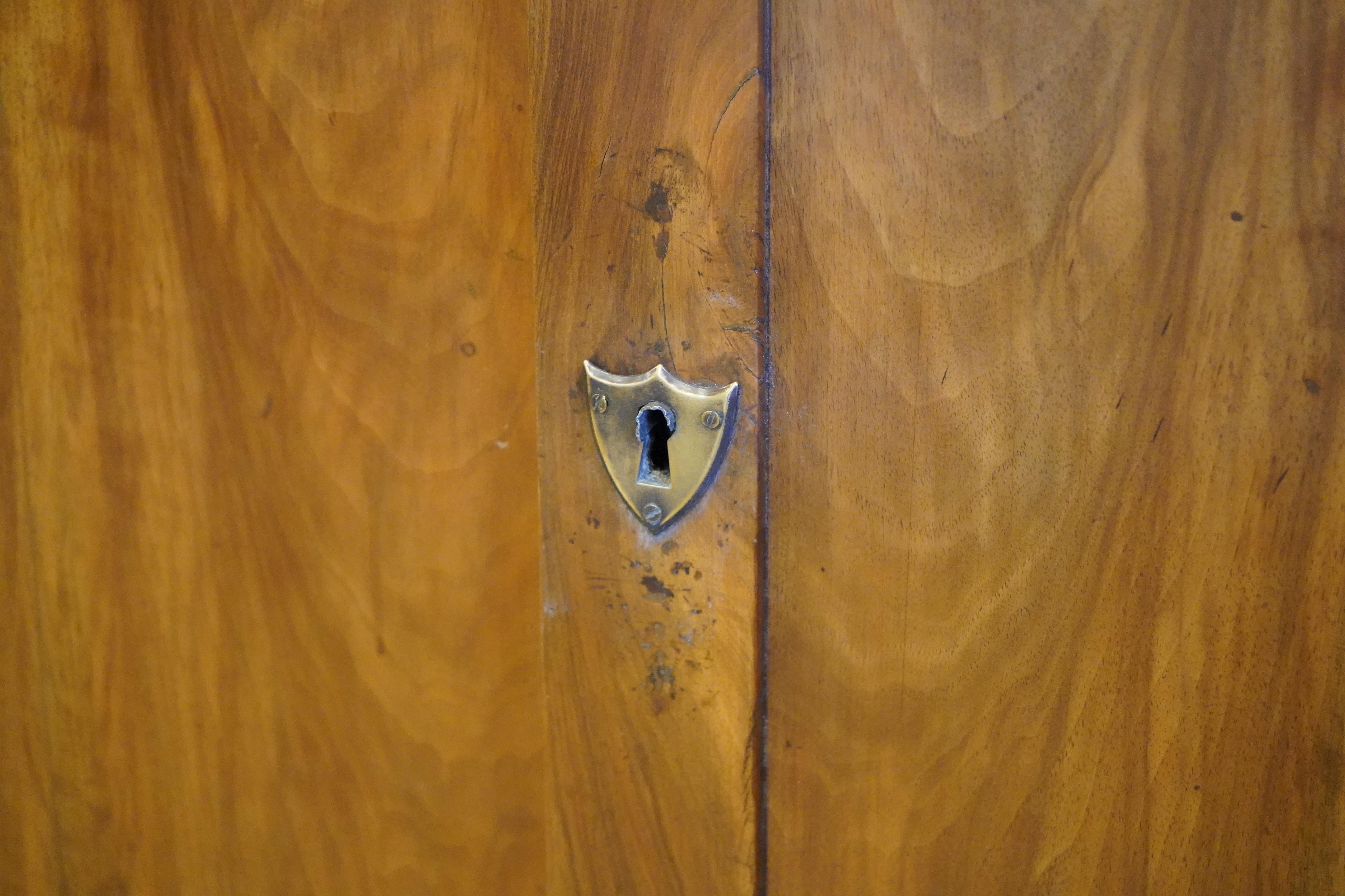 Ancienne armoire en noyer de style Empire du 19ème siècle Deux portes, un tiroir Circa 1830 en vente 3