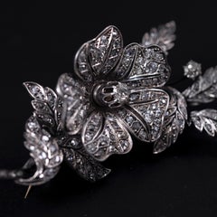 Antique 19th Century En Tremblant Diamond Floral Bouquet Brooch Portuguese 1890s