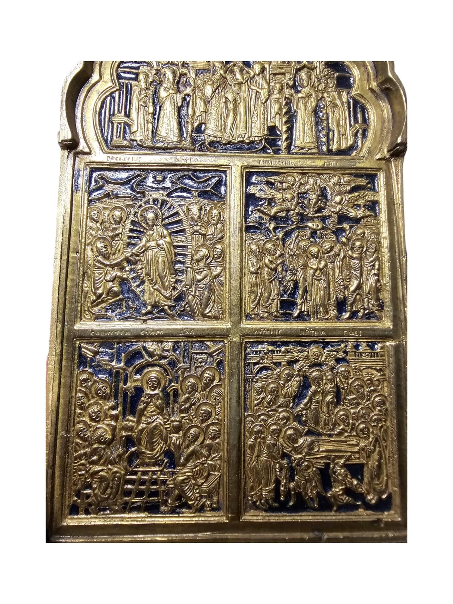Antique 19th Century Enamelled Bronze Travel Icon For Sale 7