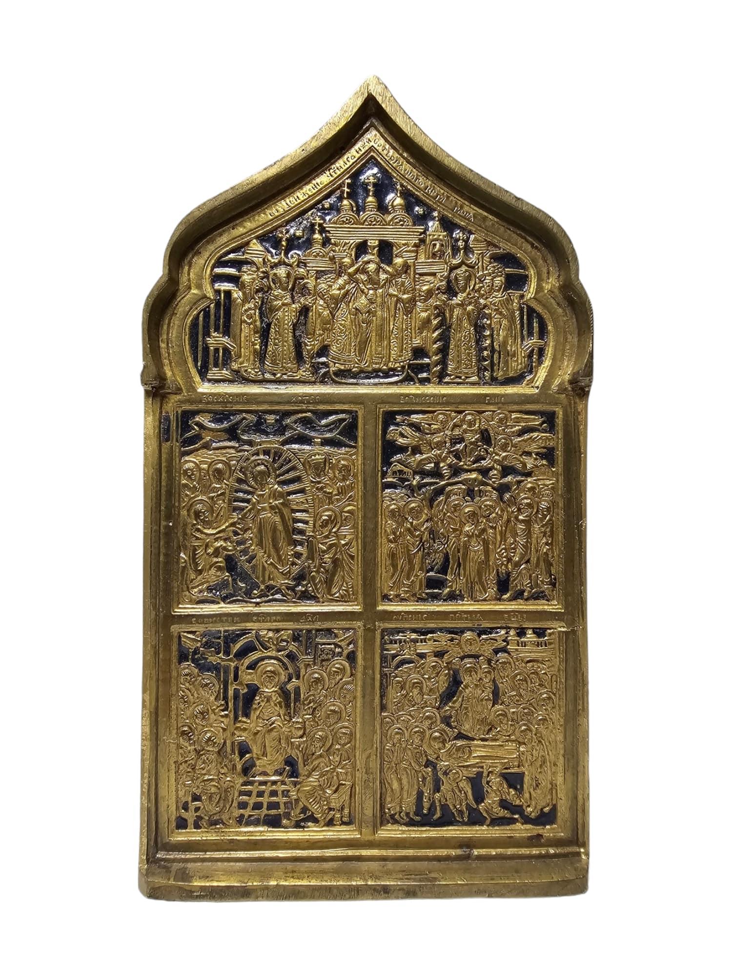 Antique 19th Century Enamelled Bronze Travel Icon For Sale 2