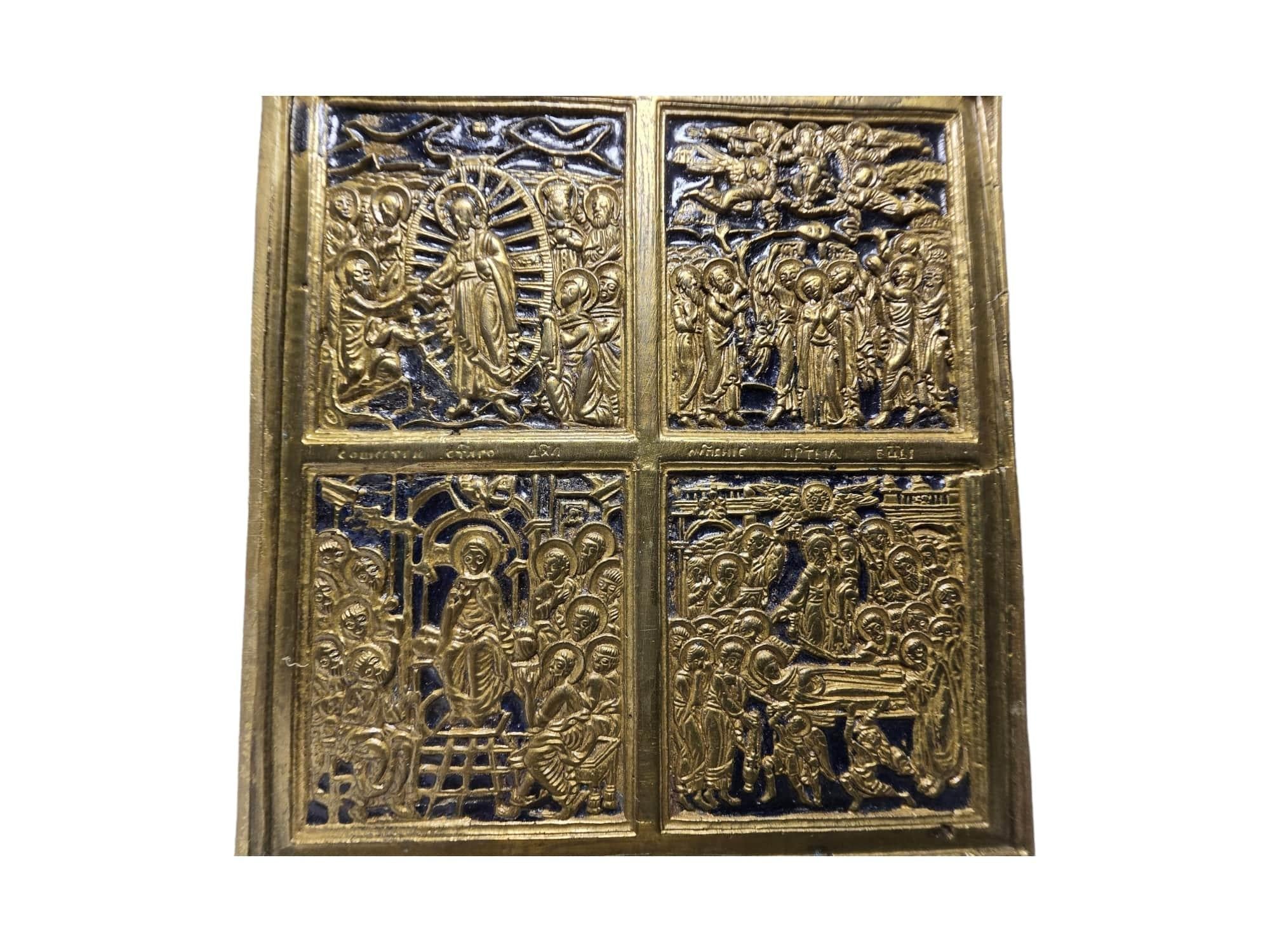 Antique 19th Century Enamelled Bronze Travel Icon For Sale 3