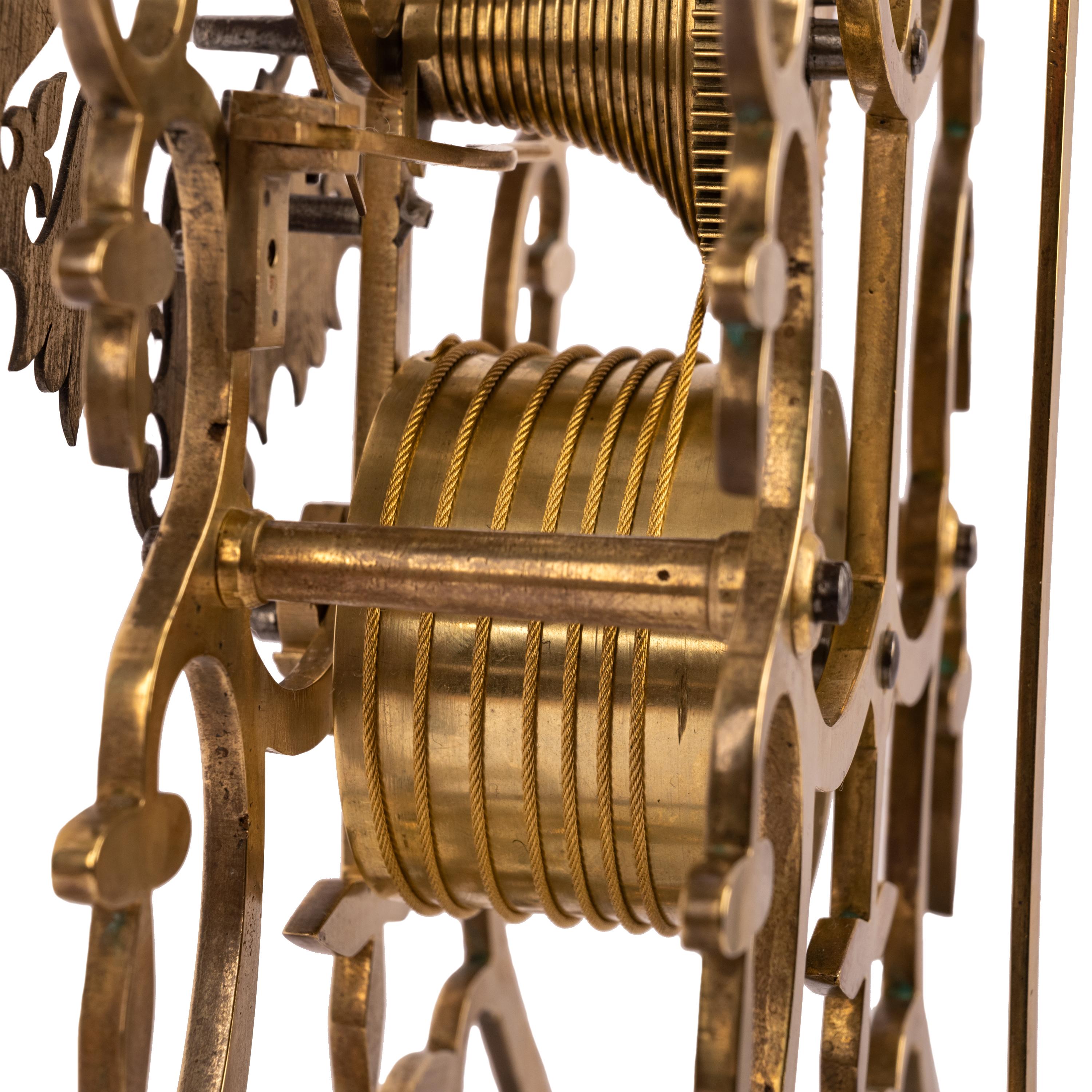 Antike englische 8 Tage Fusee-Uhr aus Messing und Glaskuppelgehäuse aus dem 19. Jahrhundert, 1870 im Angebot 7