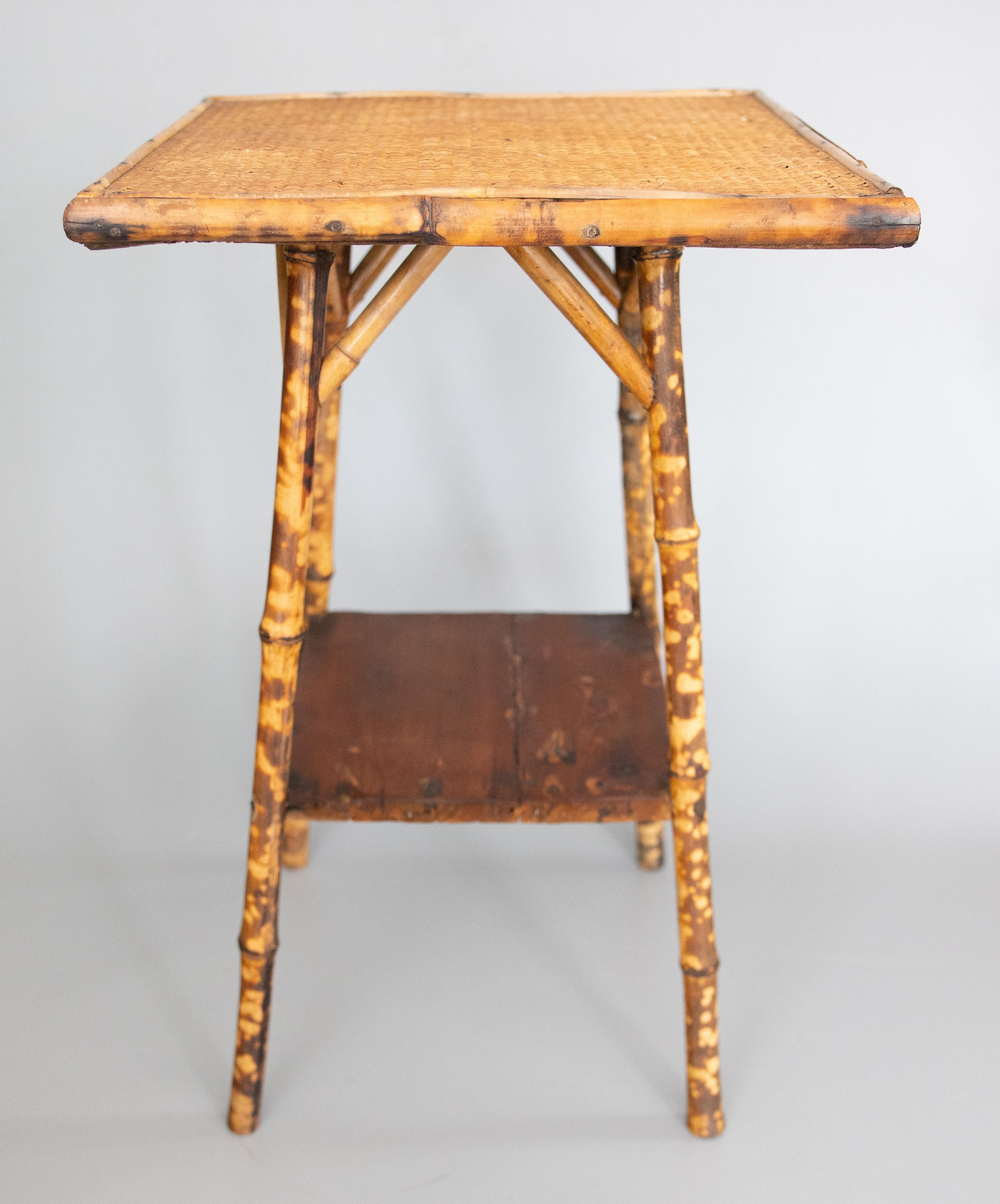 Victorian Antique 19th-Century English Bamboo Side Table