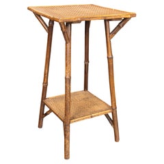 Antique 19th Century English Bamboo Side Table
