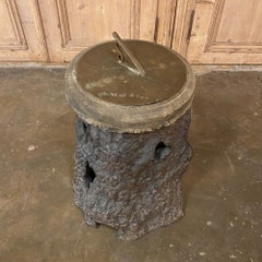 Antique 19th Century English Bronze and Faux Bois Sun Dial