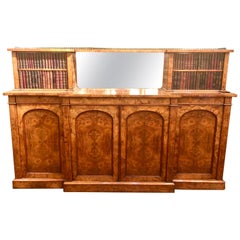 Antique 19th Century English Burled Walnut Buffet