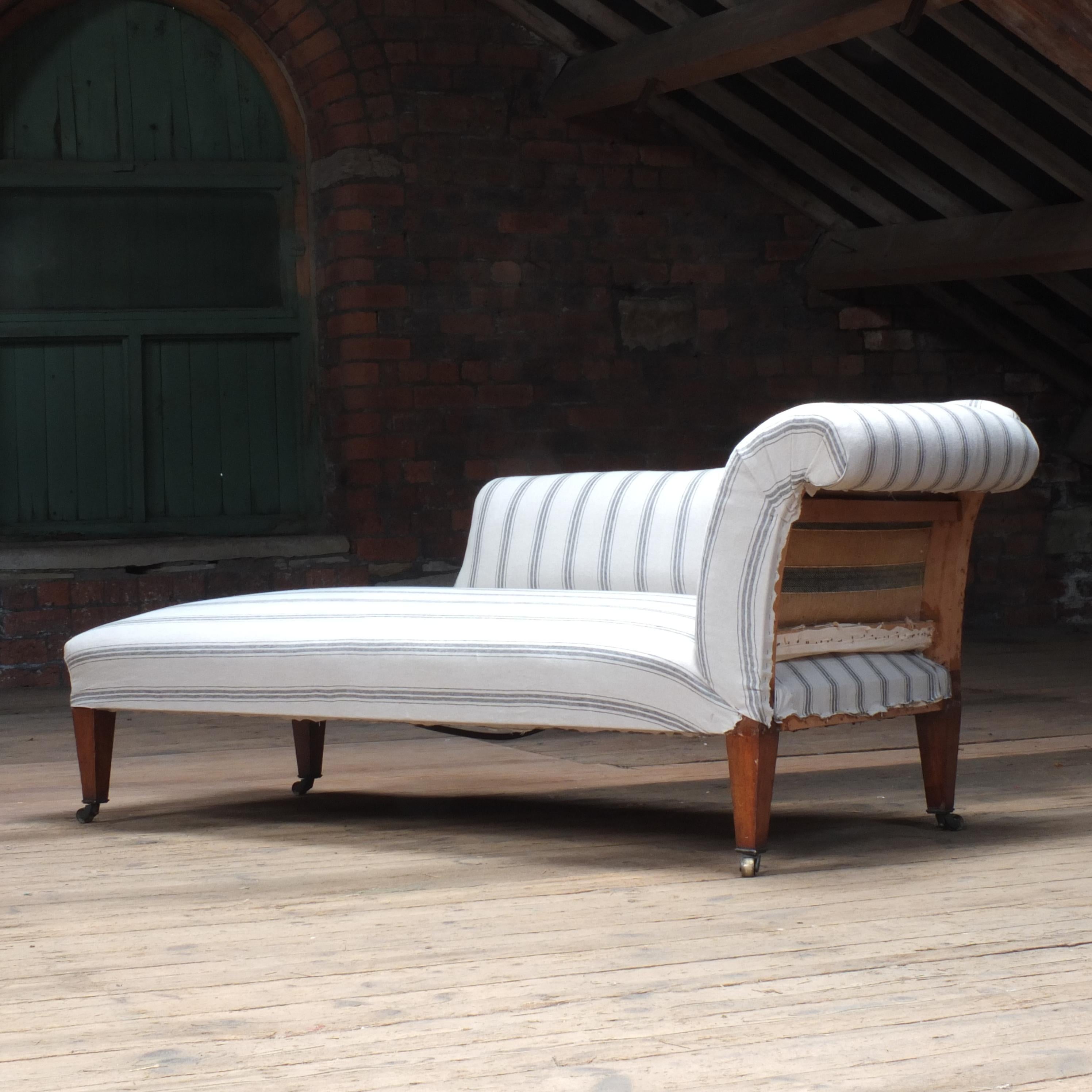 Antique 19th Century English Country House Chaise Lounge C1890 2