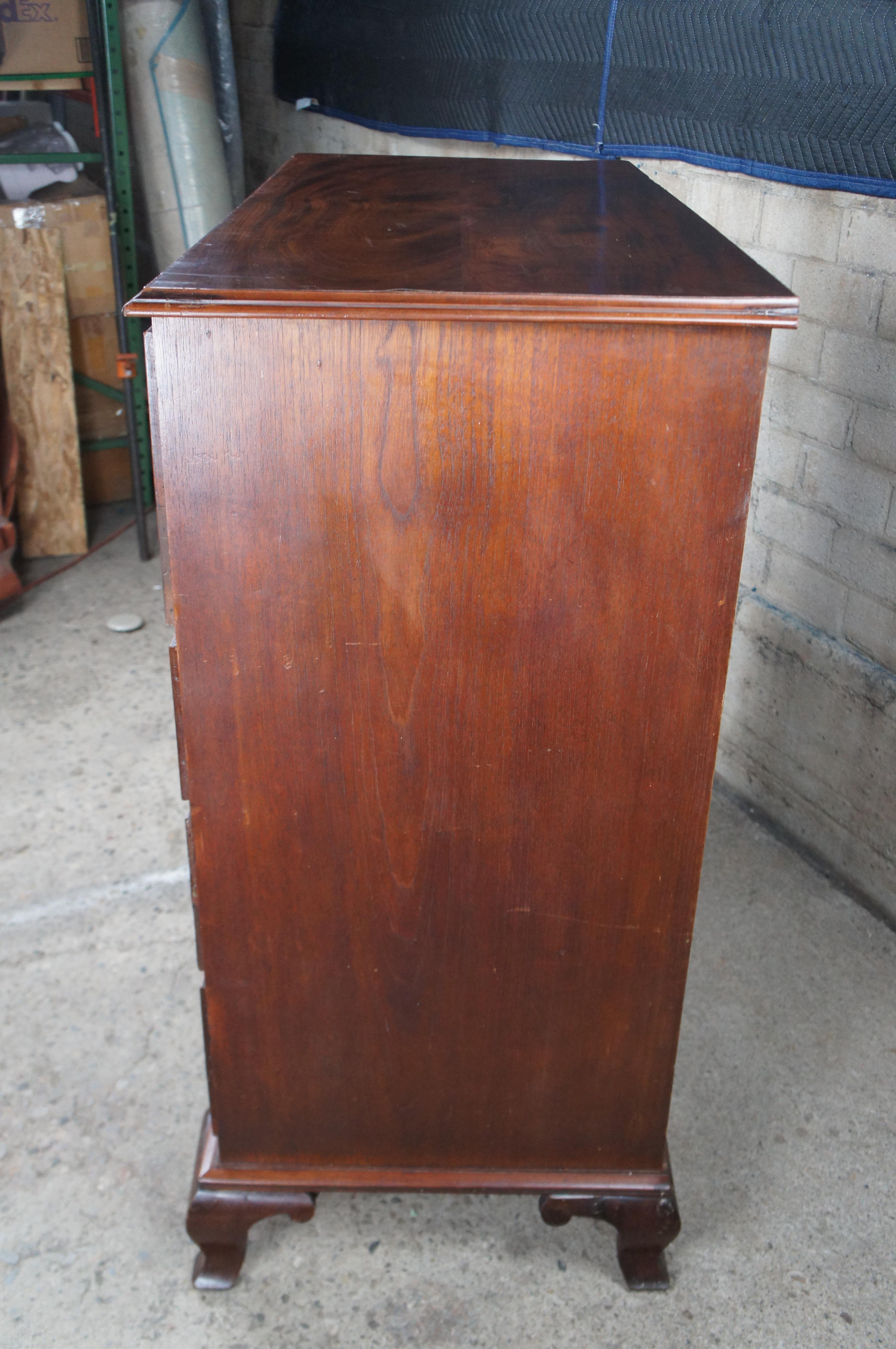 Antique 19th Century English Georgian Mahogany Tallboy Dresser Chest of Drawers 8