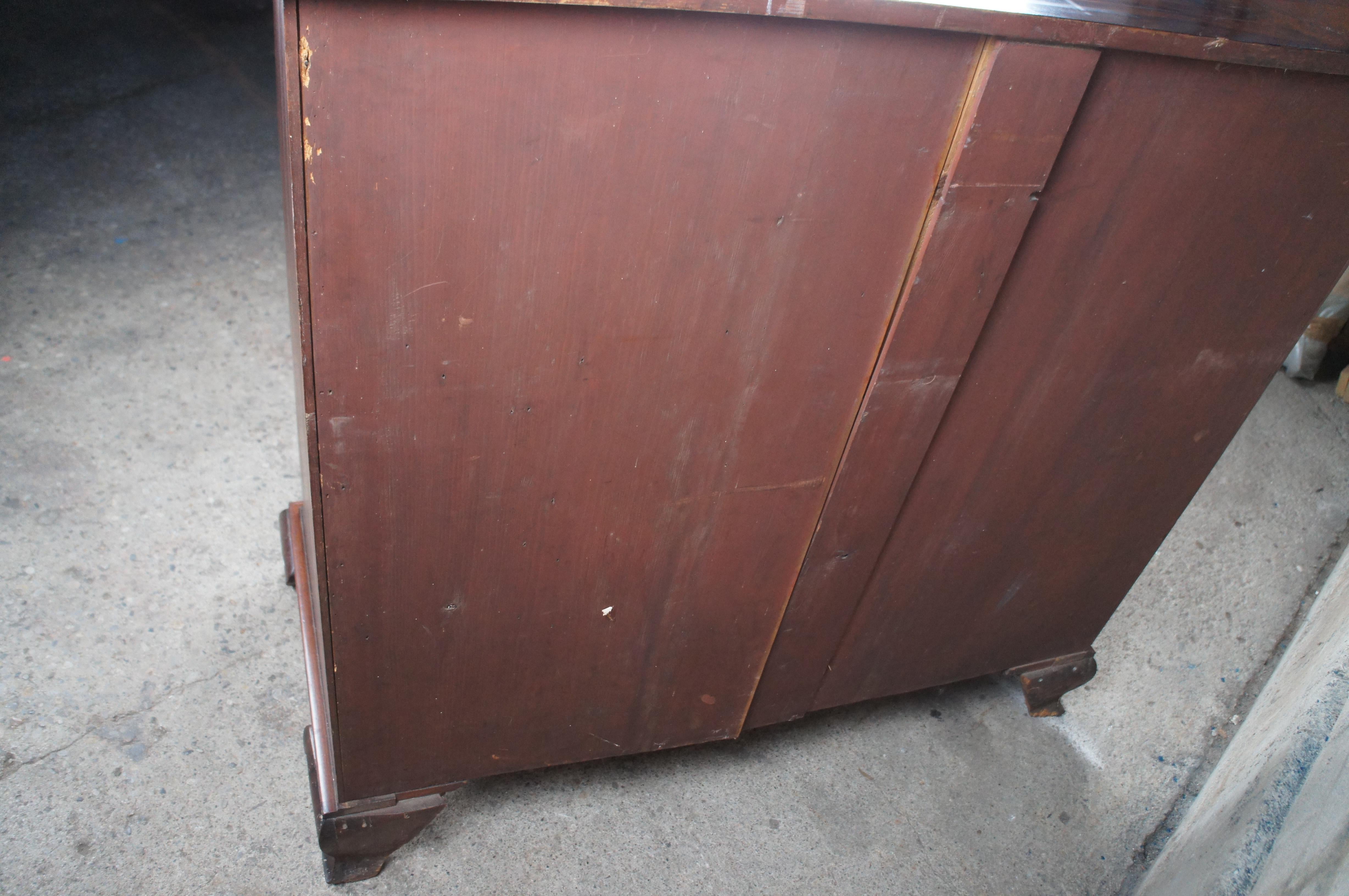 Antique 19th Century English Georgian Mahogany Tallboy Dresser Chest of Drawers 9