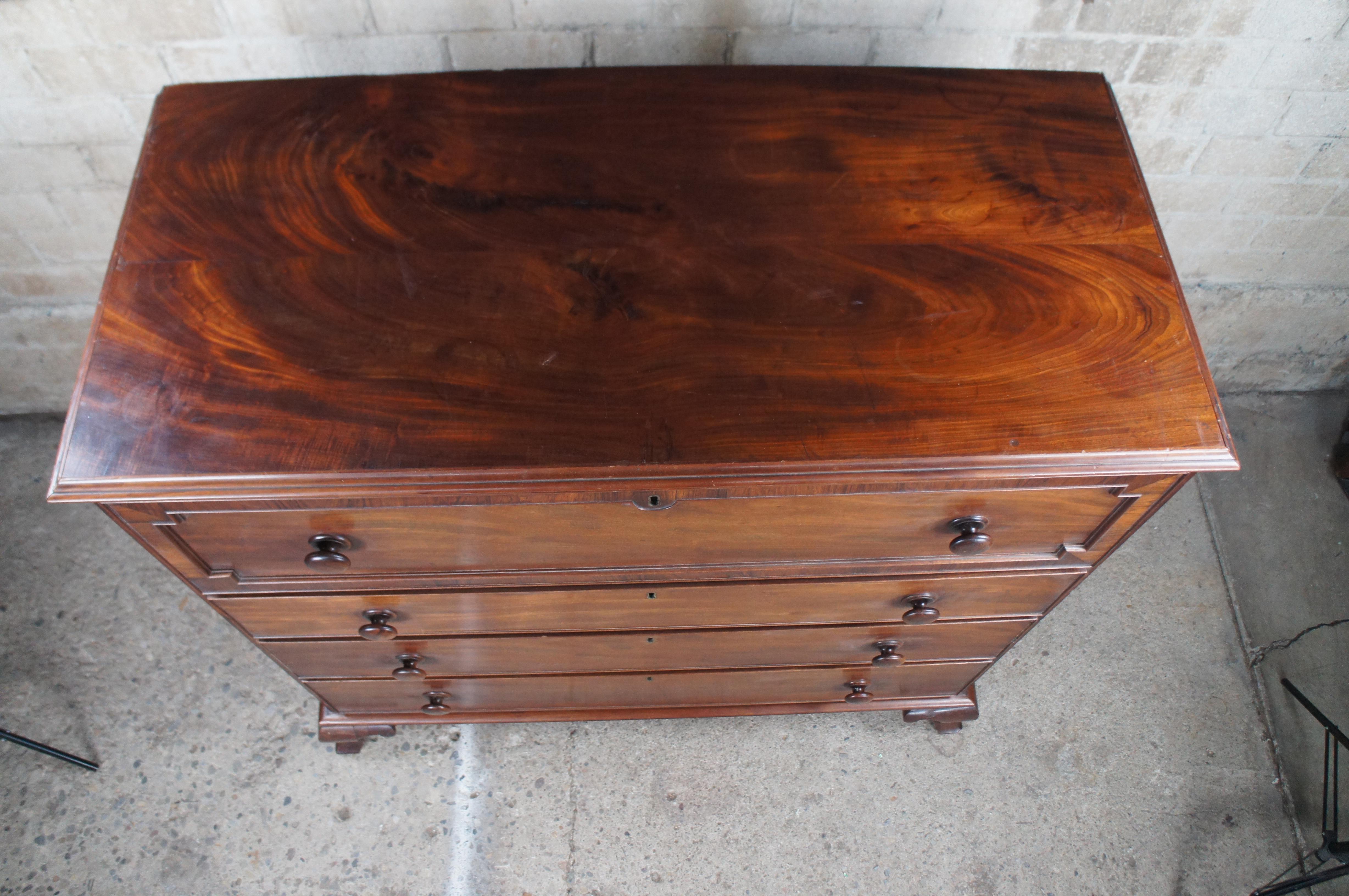 Antique 19th Century English Georgian Mahogany Tallboy Dresser Chest of Drawers 1