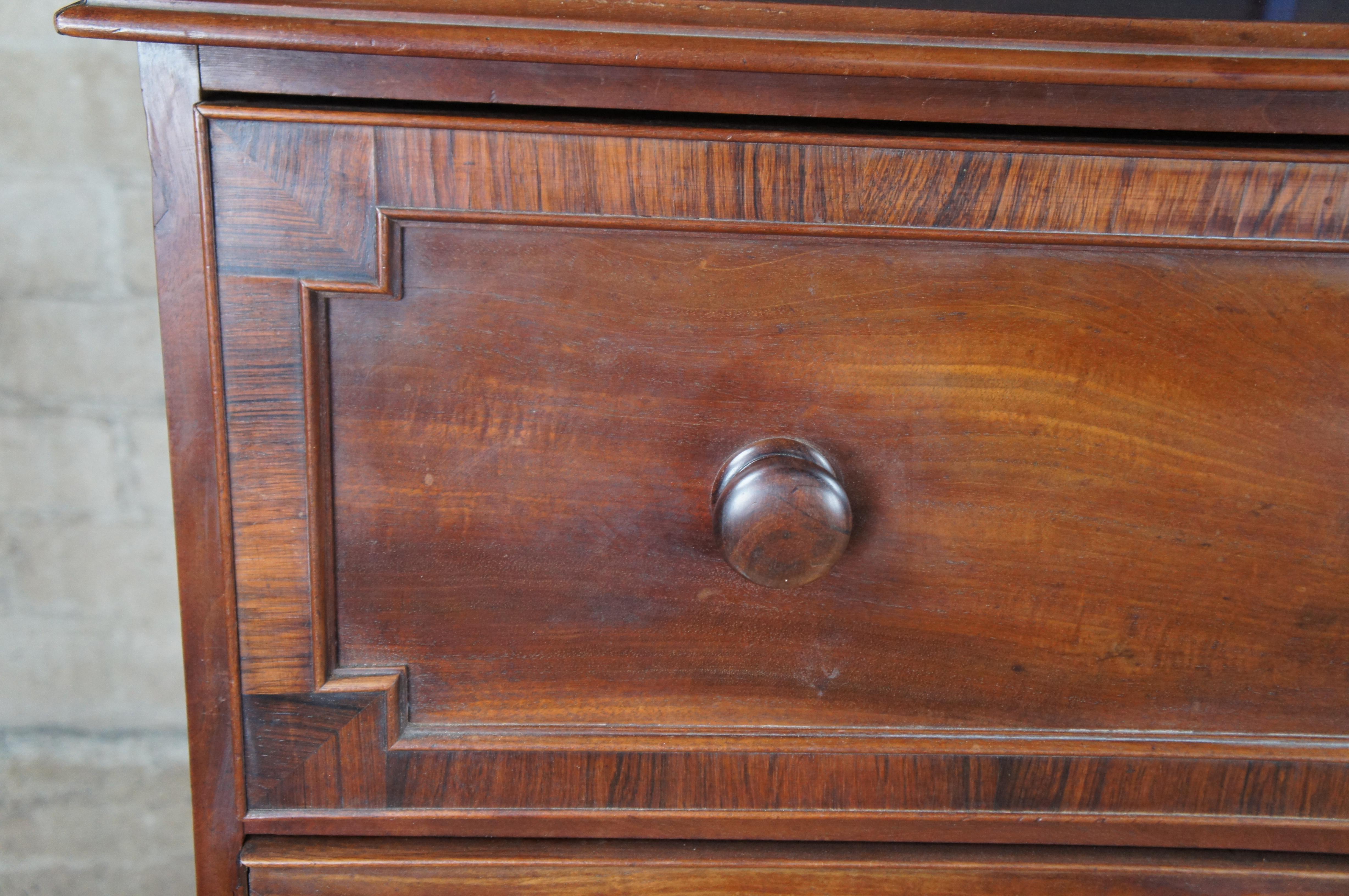 Antique 19th Century English Georgian Mahogany Tallboy Dresser Chest of Drawers 5