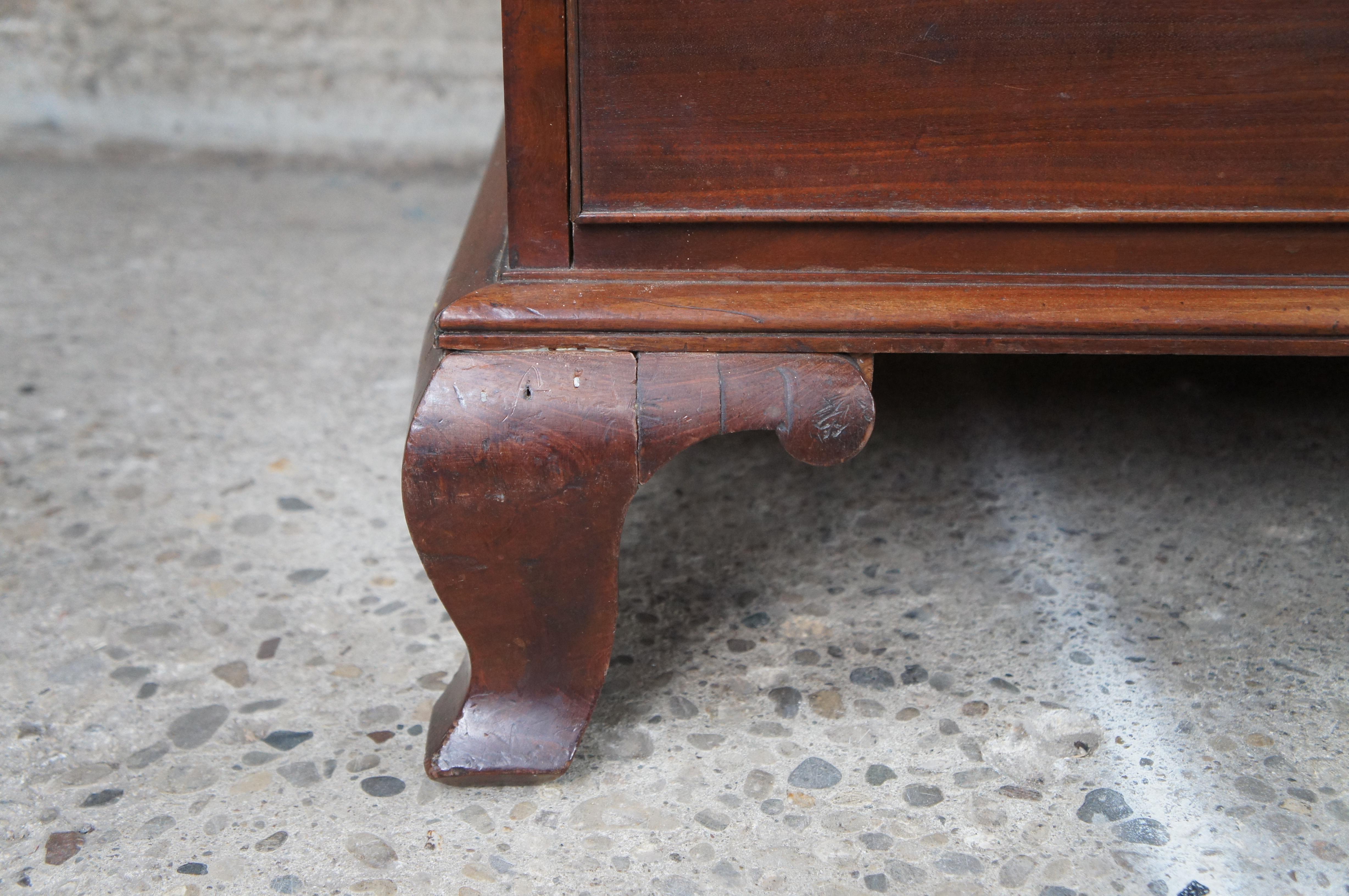 Antique 19th Century English Georgian Mahogany Tallboy Dresser Chest of Drawers 6