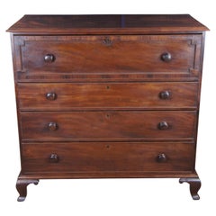 Antique 19th Century English Georgian Mahogany Tallboy Dresser Chest of Drawers