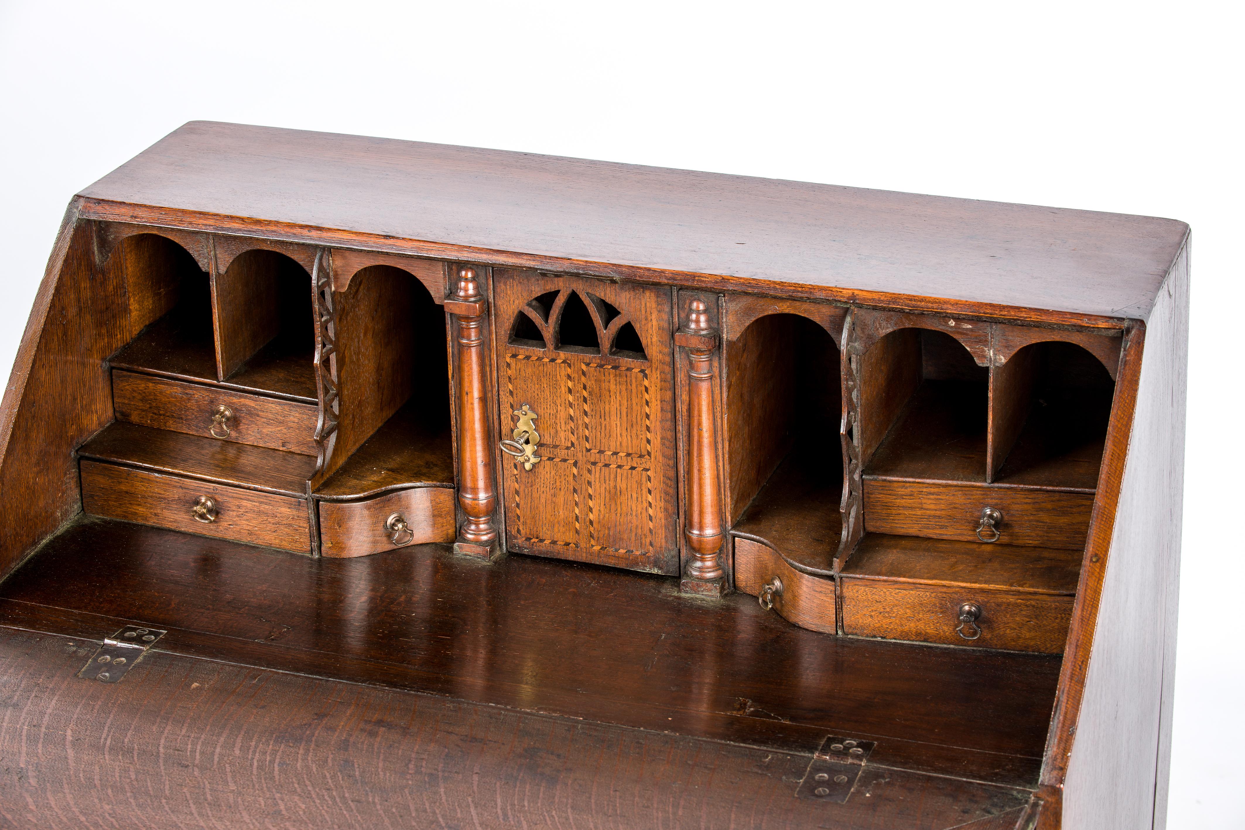 Antique 19th Century English Georgian Slant Front Desk or Secretary For Sale 3