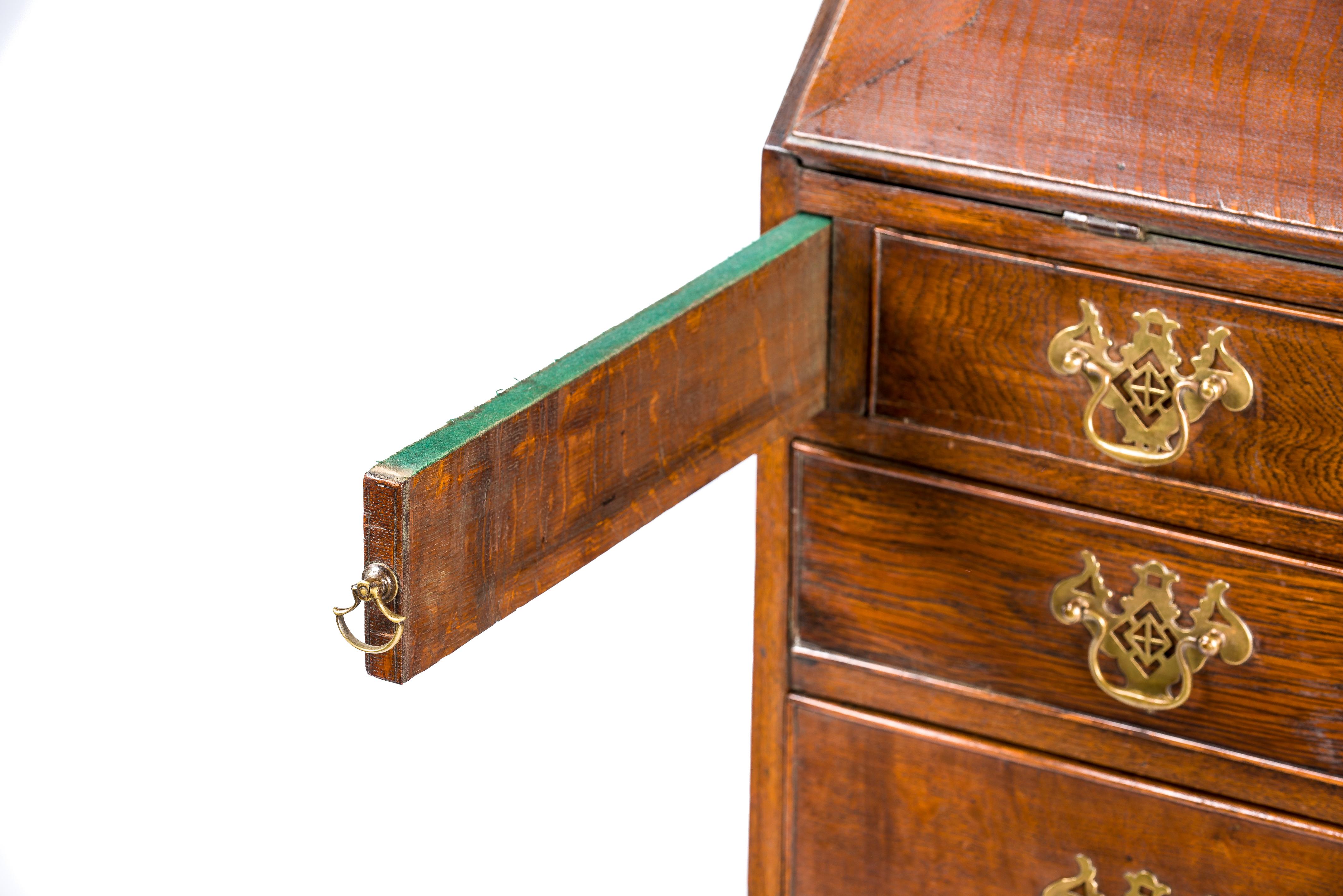 Antique 19th Century English Georgian Slant Front Desk or Secretary For Sale 1