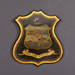 Antique 19th Century English Hand Painted Essex Armorial Shield