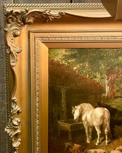 Antico 19° secolo inglese John F. Johns. Pittura equina olio su tela