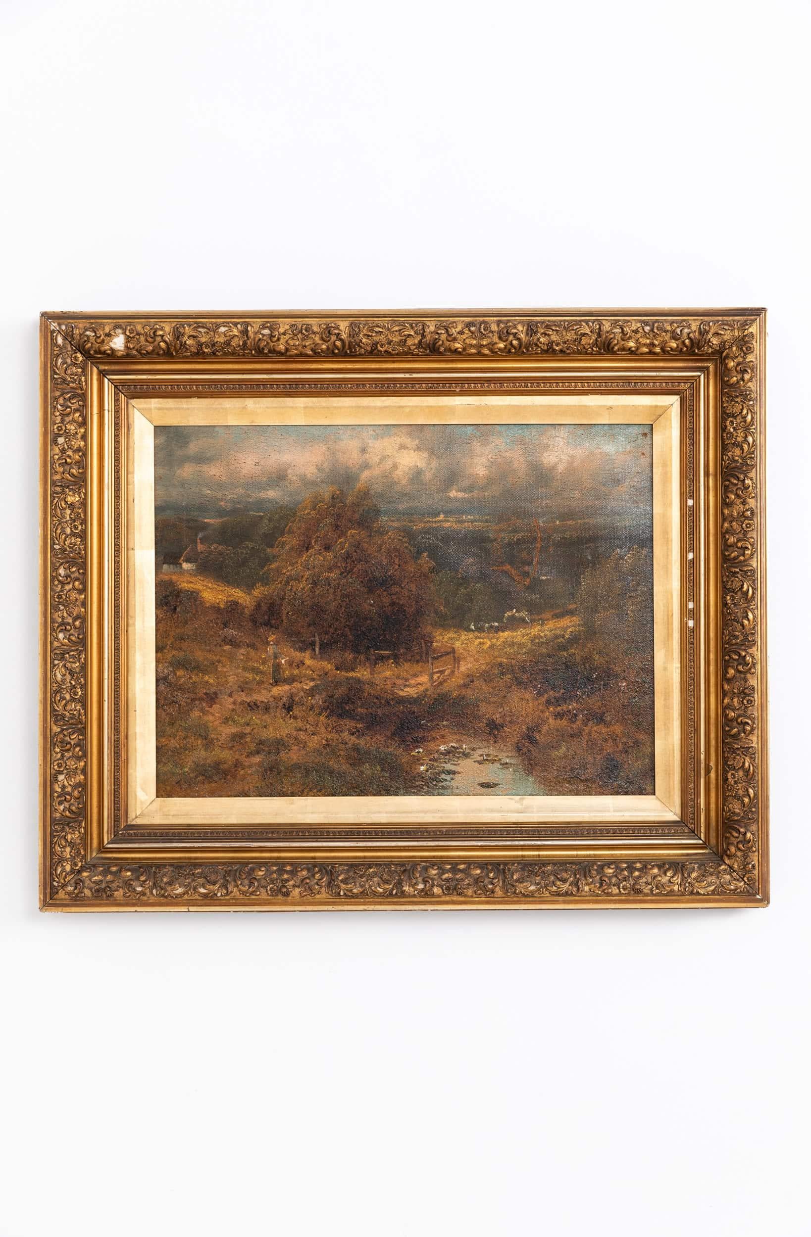 Antique 19th Century English Lanscape Oil Painting - Signed Thomas Creswick RA For Sale 2