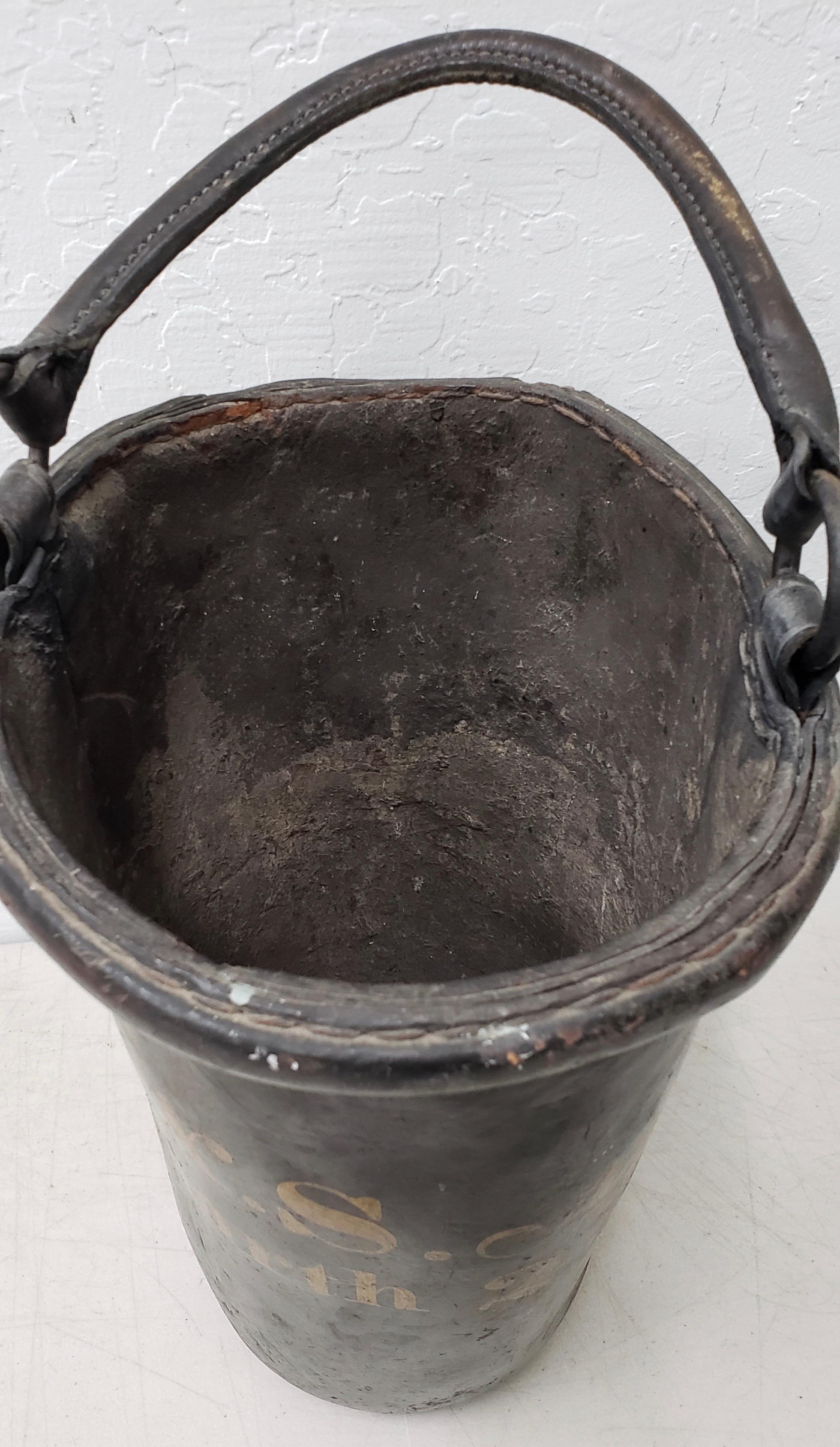 Hand-Crafted Antique 19th Century English Leather Fire Bucket, circa 1880