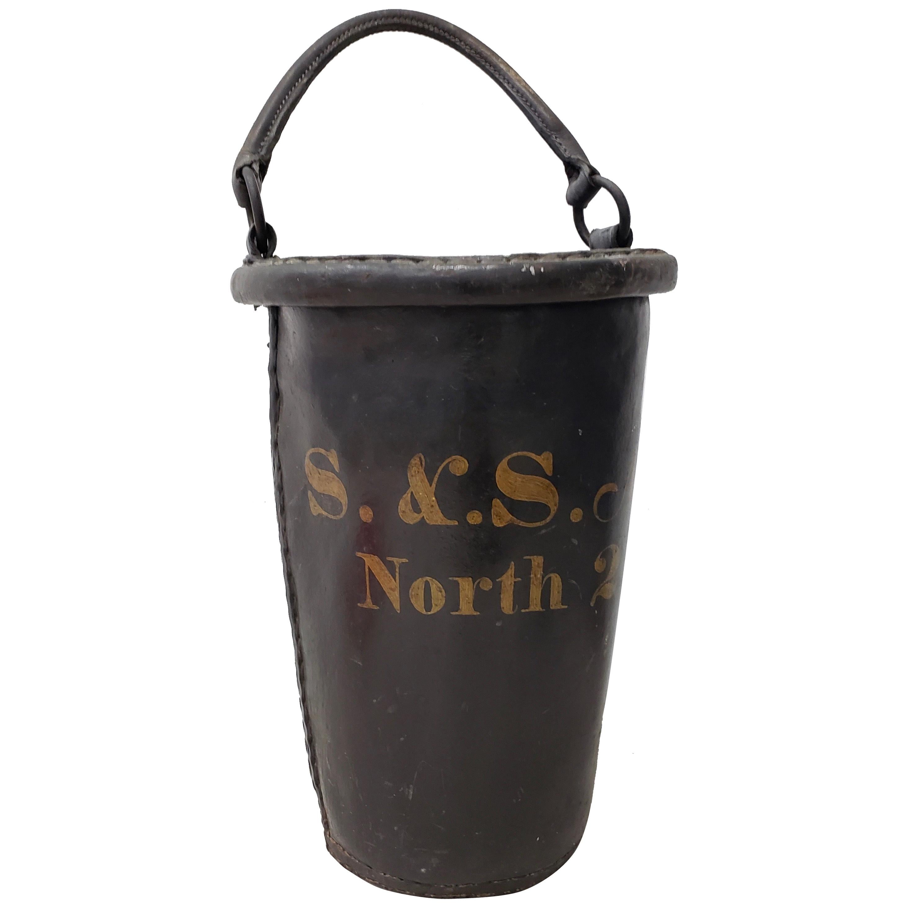Antique 19th Century English Leather Fire Bucket, circa 1880