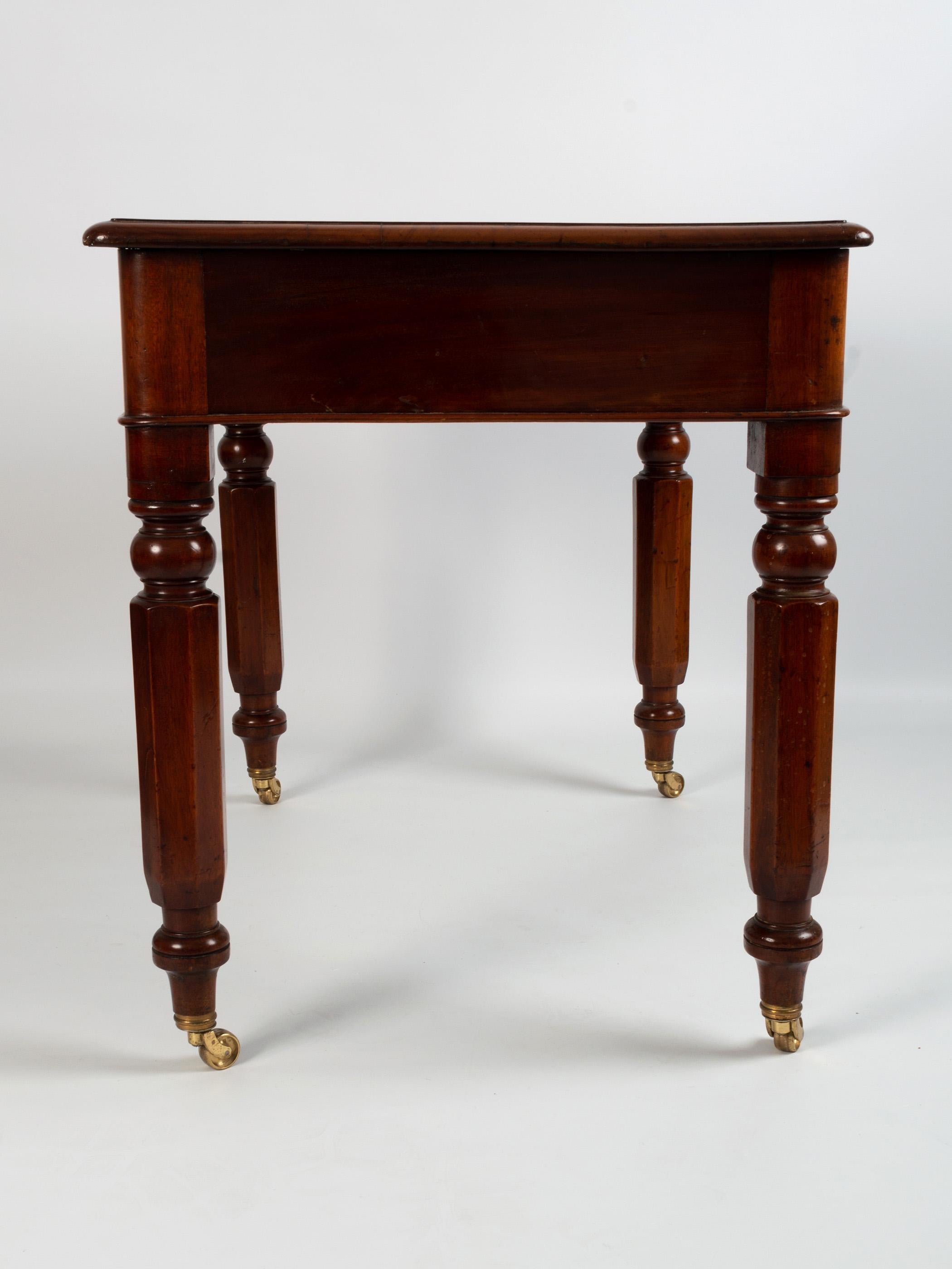 Antique 19th Century English Leather Inset Library Table, C.1840 For Sale 5