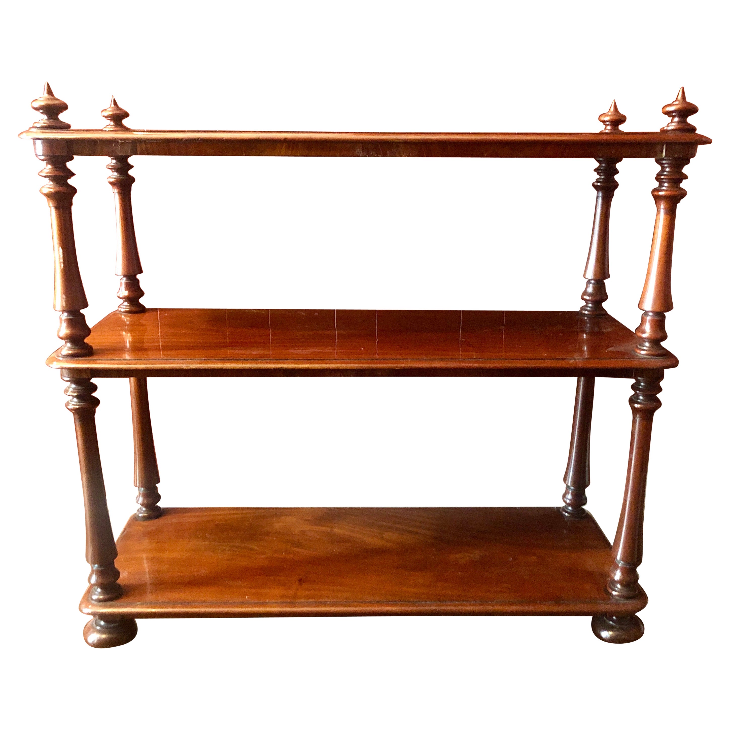 Antique 19th Century English Mahogany 3 Tier Etagere.