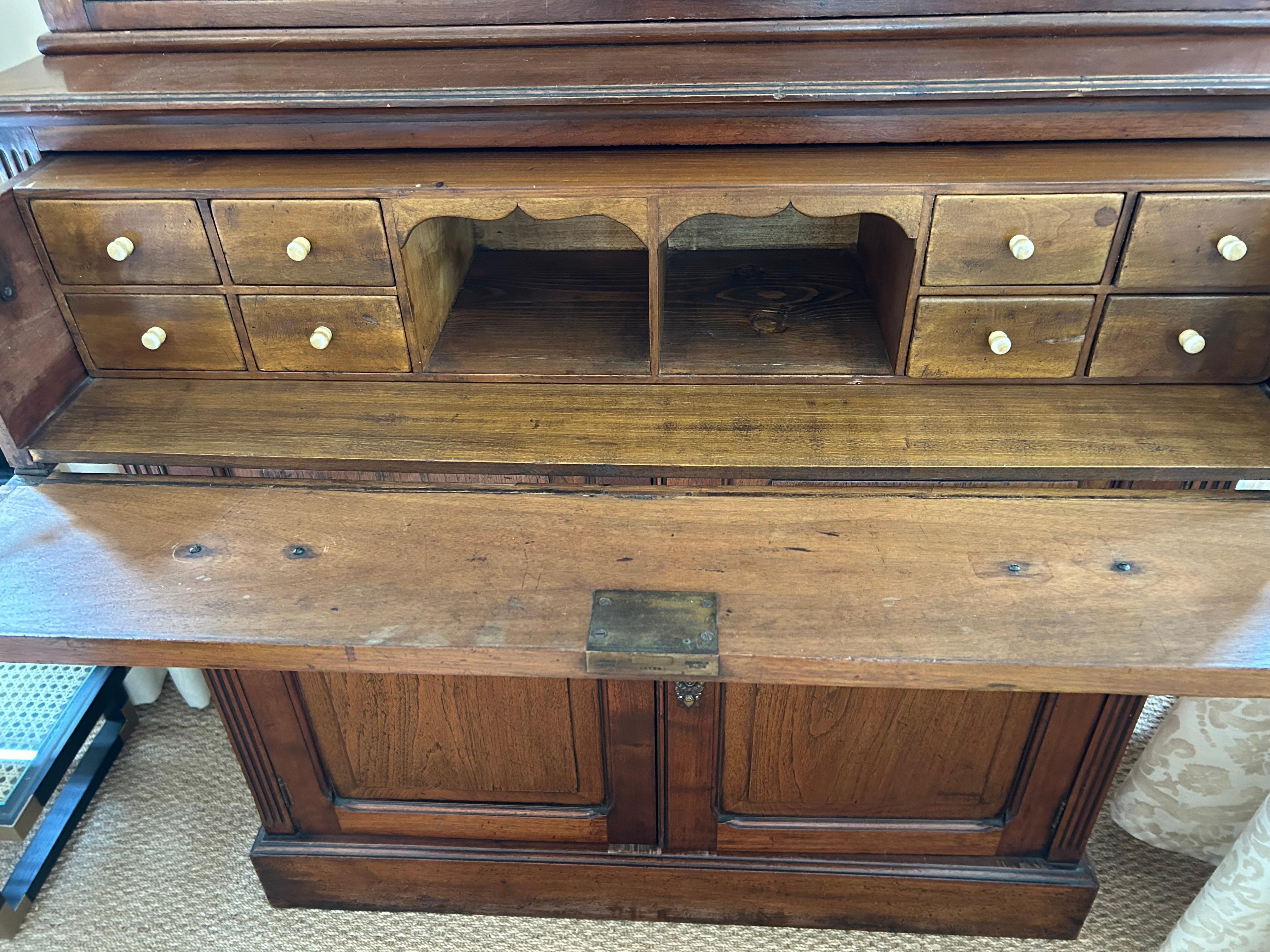 Antique 19th Century English Mahogany Bookcase Secretary 8