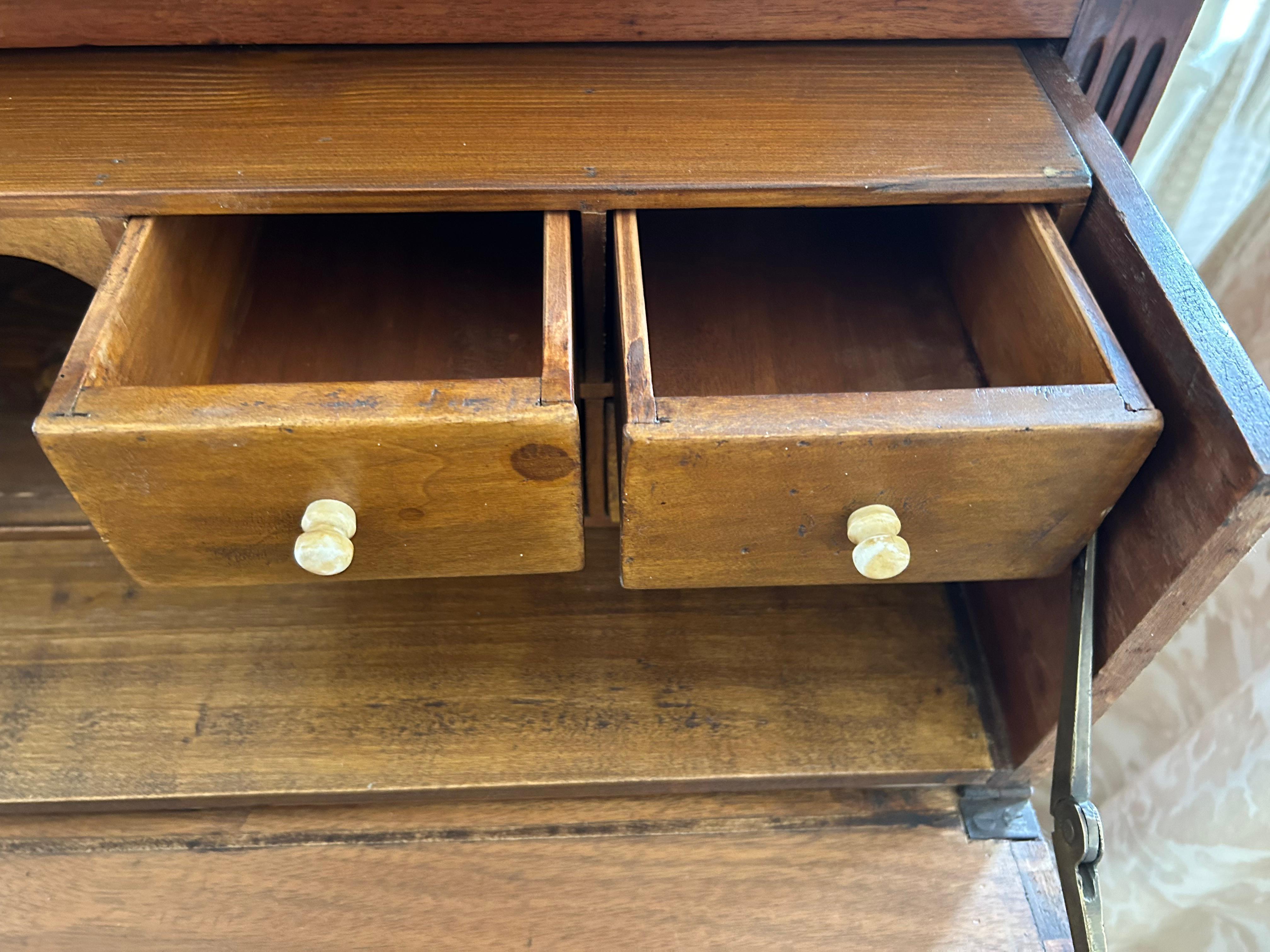 Antique 19th Century English Mahogany Bookcase Secretary 10