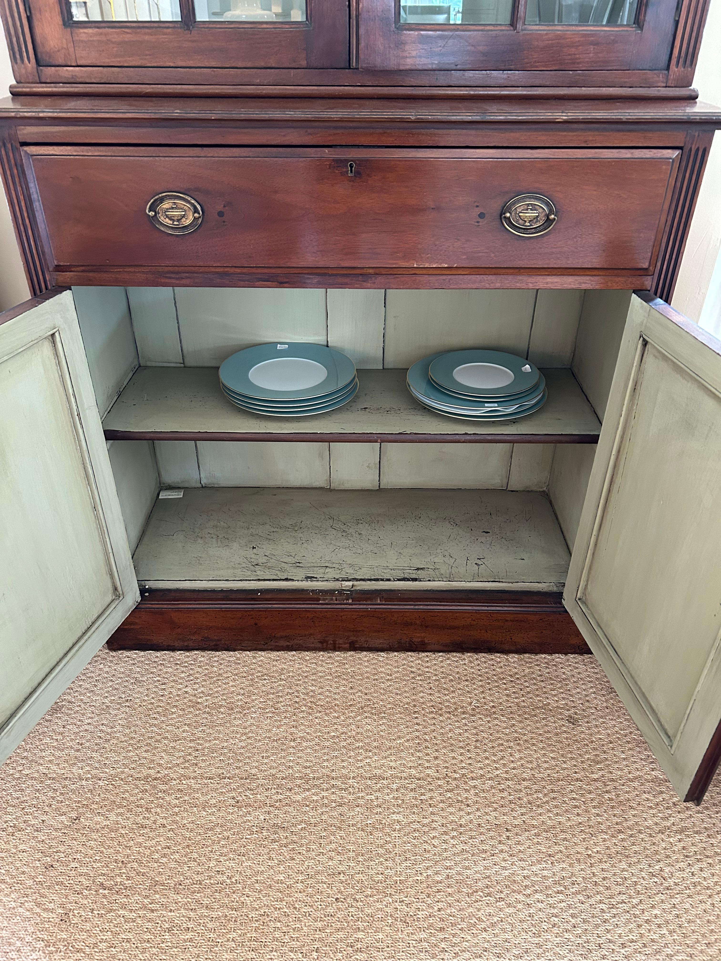 Federal Antique 19th Century English Mahogany Bookcase Secretary