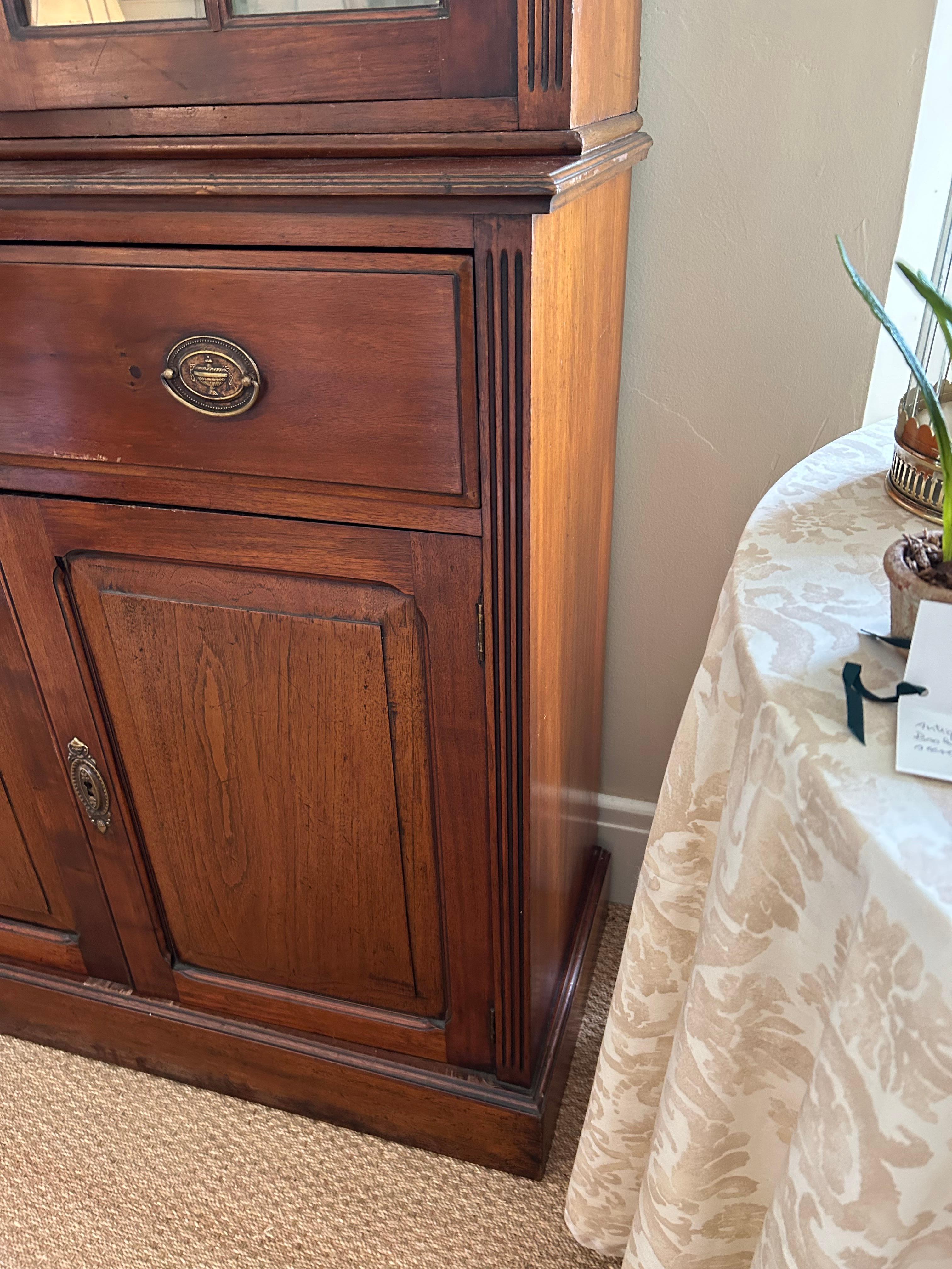 Antique 19th Century English Mahogany Bookcase Secretary 1