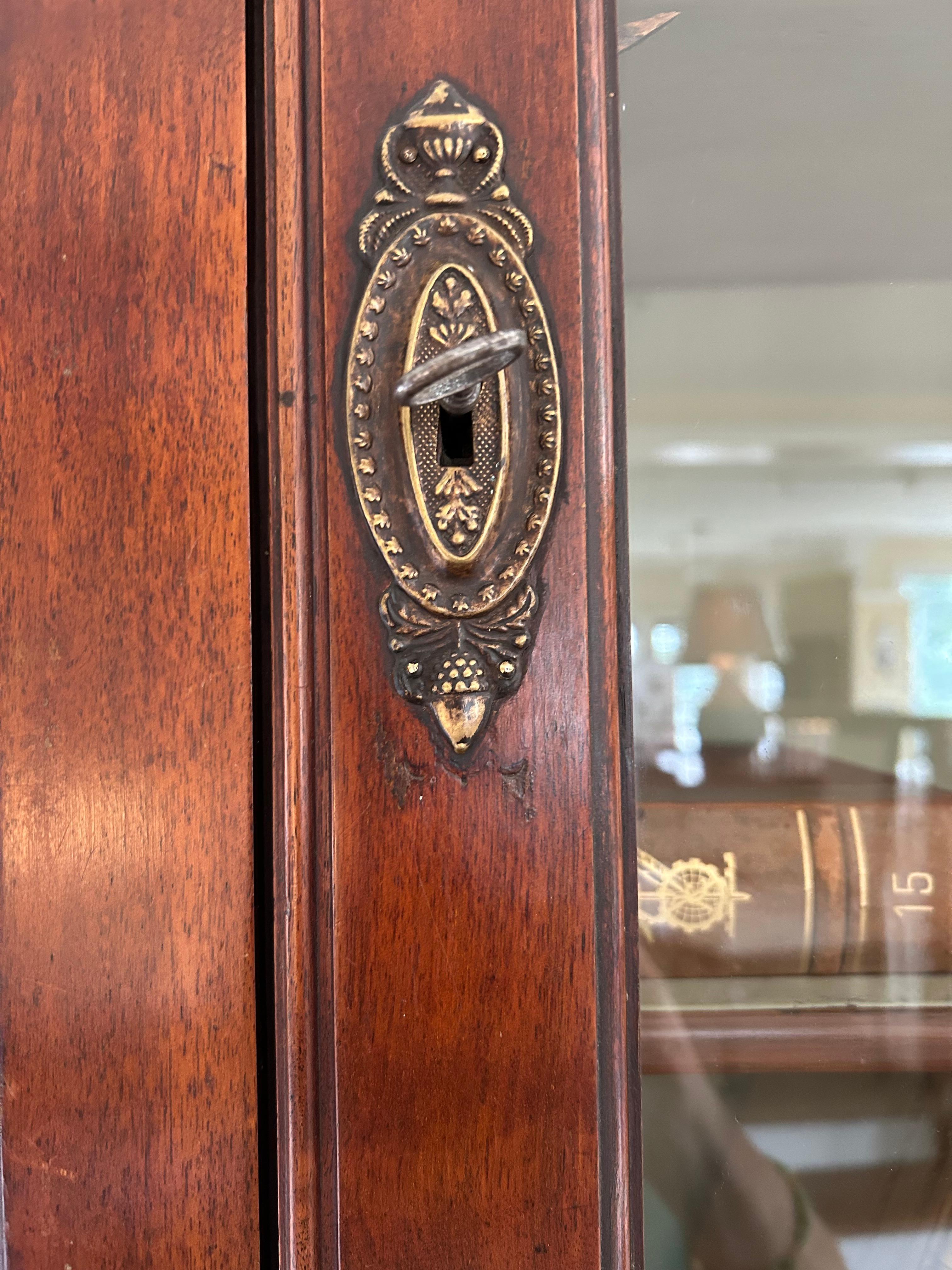 Antique 19th Century English Mahogany Bookcase Secretary 3