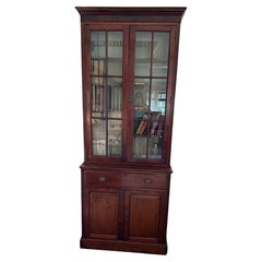 Antique 19th Century English Mahogany Bookcase Secretary