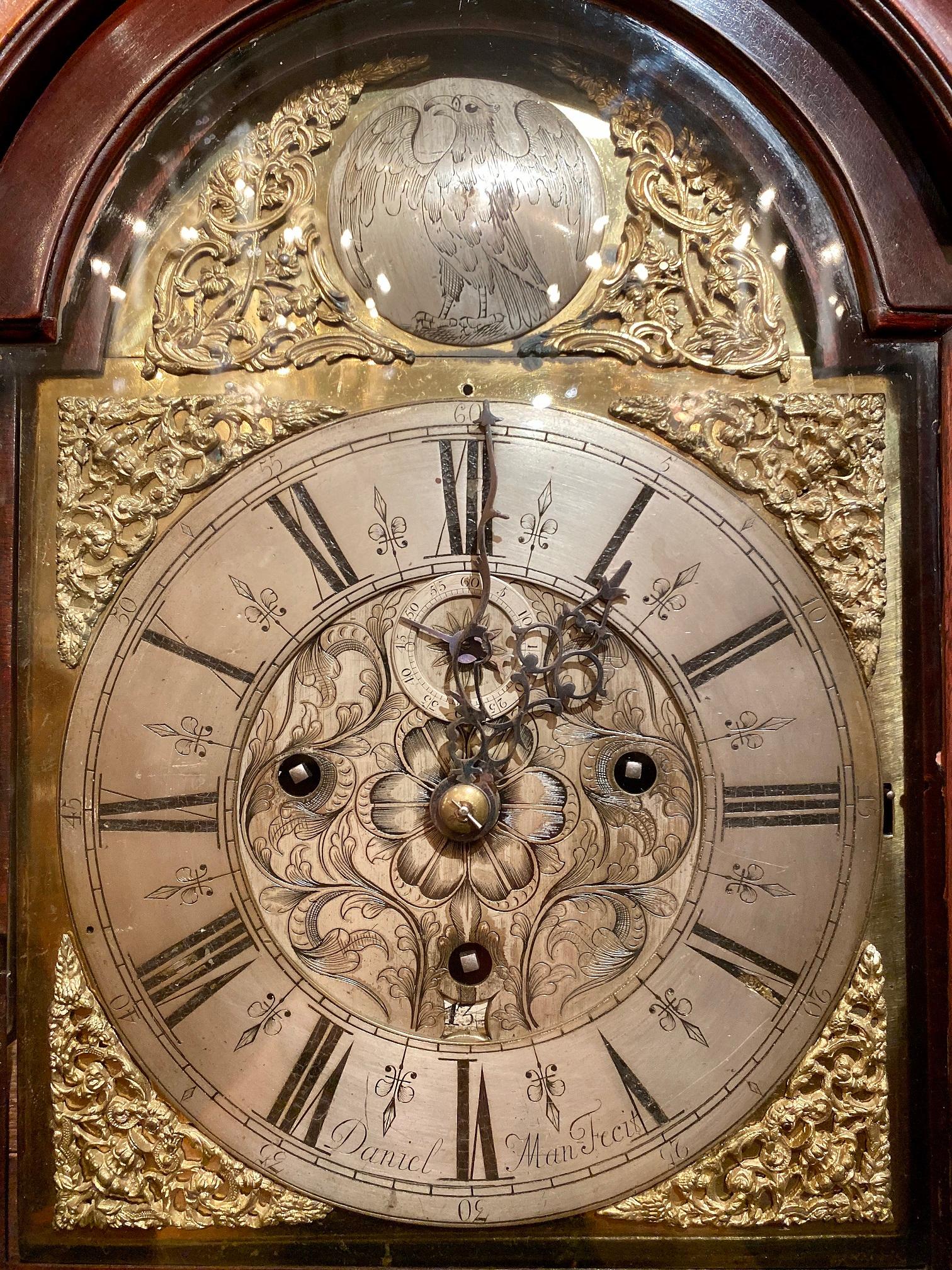 English Antique Georgian Mahogany Long Case Clock