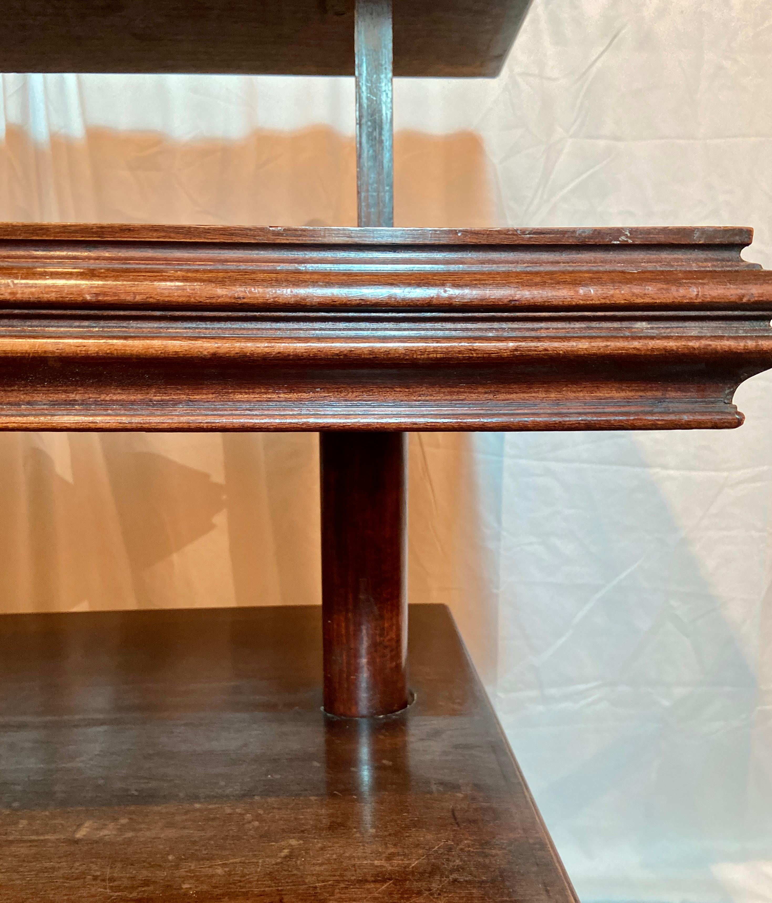 Antique 19th Century English Mahogany Two-Tier Mechanical Table For Sale 3