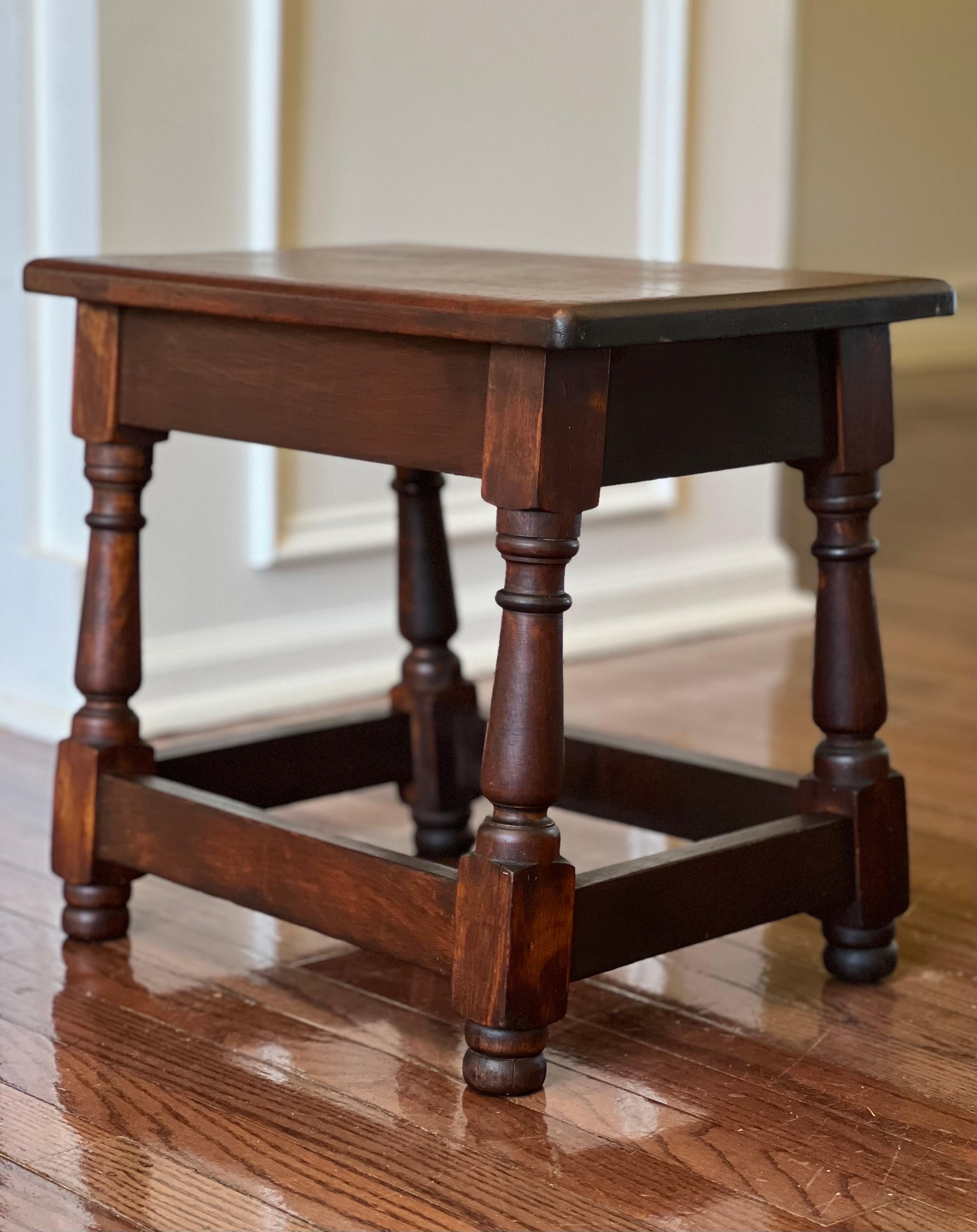 Antique 19th Century English Oak Joint Stool For Sale 4