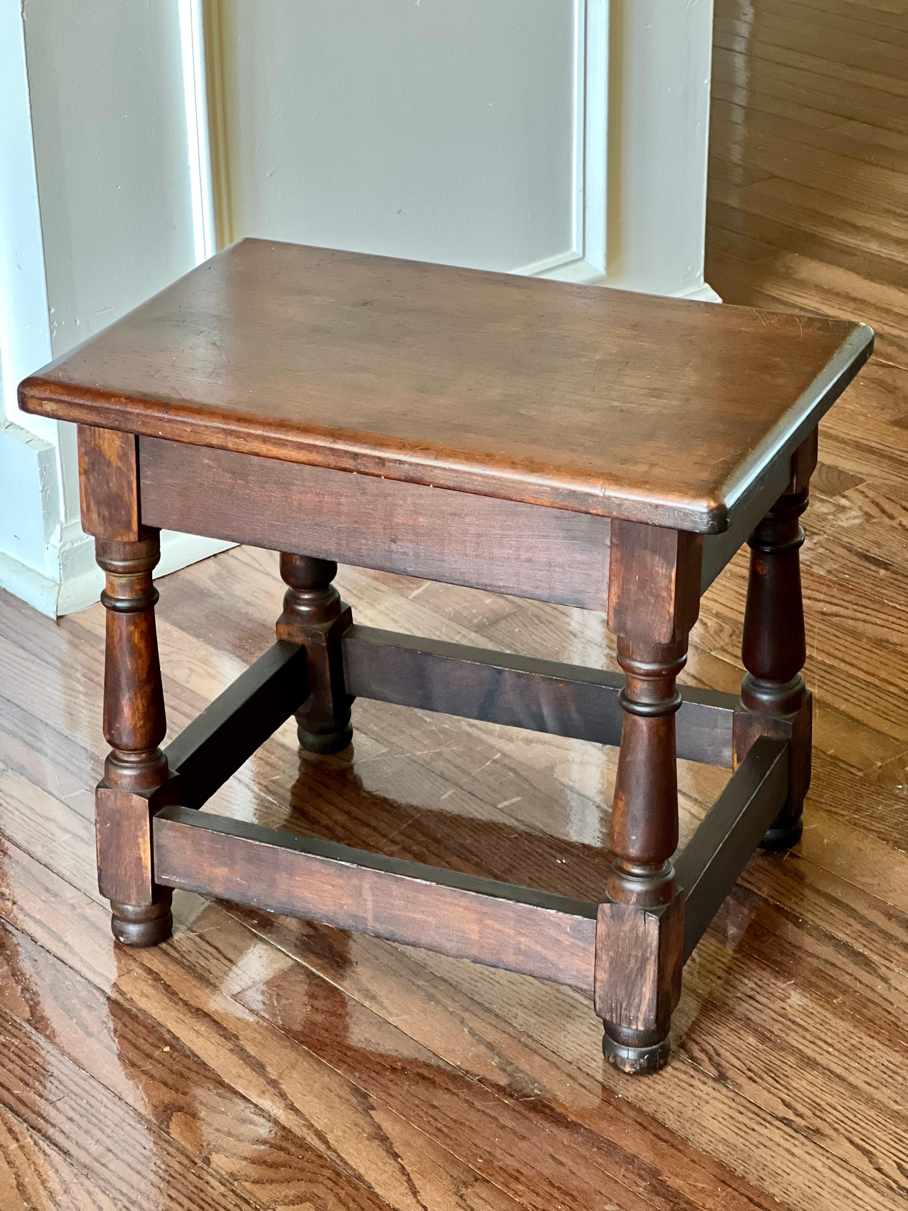 Antique 19th Century English Oak Joint Stool For Sale 5