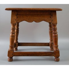 Antique 19th Century English Oak Joint Stool