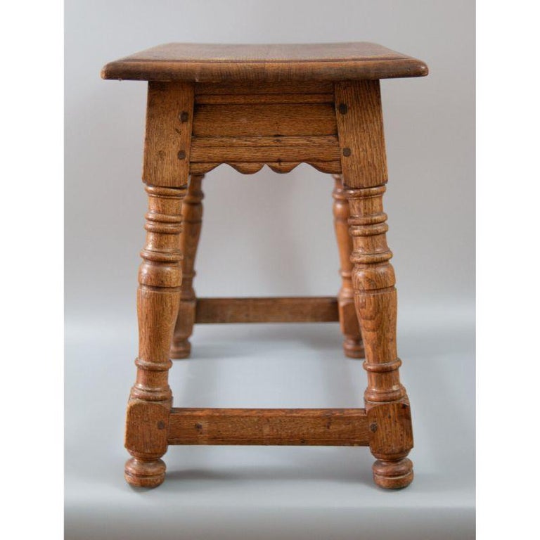 Antique 19th Century English Oak Joint Stool at 1stDibs