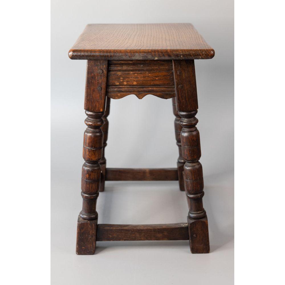 Antique 19th Century English Oak Joint Stool 1